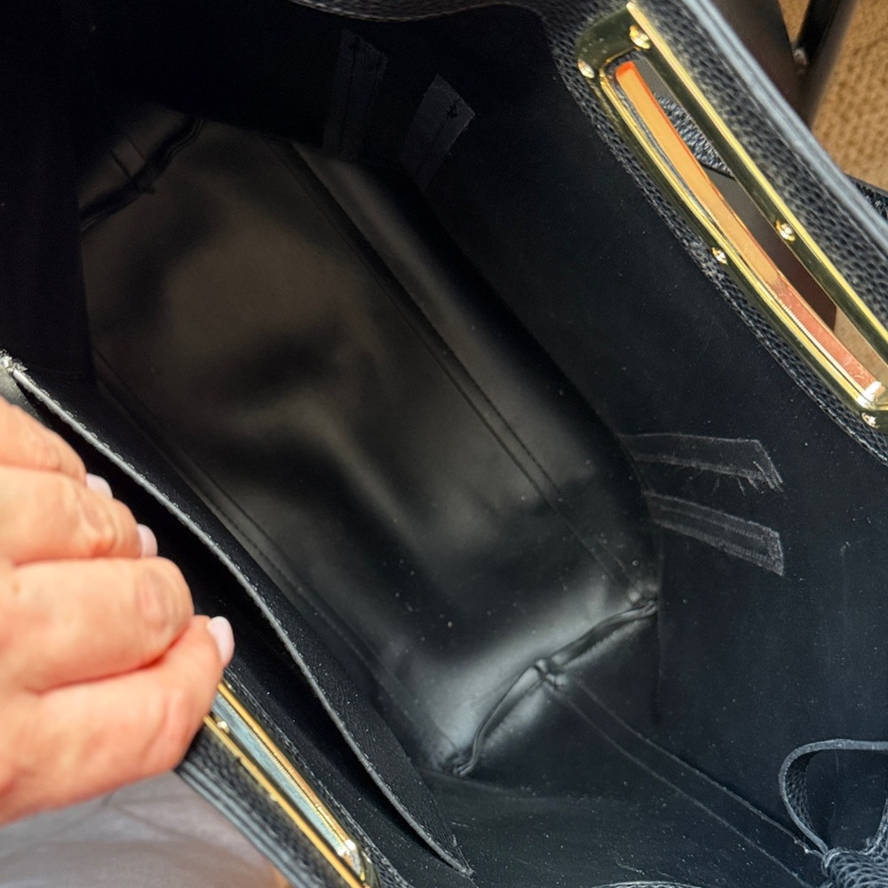 Steve Madden Black Tote Bag with Gold Accents - Women - Picture 7 of 11